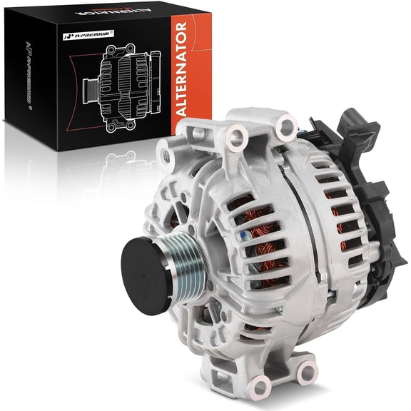 A-Premium Alternator Compatible with BMW 323i 2006-2007 2.5L, 325i 325xi 2006 3.0L, 550i 650i 750i 750Li 2006 4.8L, Z4 2006-2008 3.0L, 12V 155A CW 6-Groove Clutch Pulley, 2-Pin Alt Plug, 12317543083