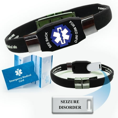 Seizure Disorder Elite Medical Alert Id Bracelet Choose Color Seizure Disorder Elite Medical Alert Id Bracelet Choose Color