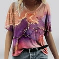 thumbnail image 2 of Giftesty Womens Blouses and Tops Clearance Women's Fashion Printing Casual V-Neck Short Sleeve Loose T-shirt Tops, 2 of 4