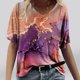 thumbnail image 1 of ICHUANYI Clearance Women's Fashion Printing Casual V-neck Short Sleeve Loose T-shirt Tops(Red, M) ICHUANYI WER2023081403561, 1 of 4