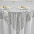 thumbnail image 4 of Efavormart LUXURY Silver Sequin Square Tablecloth Overlay Square Tablecloth Cover For Wedding Party Event Banquet - 60" x 60", 4 of 6