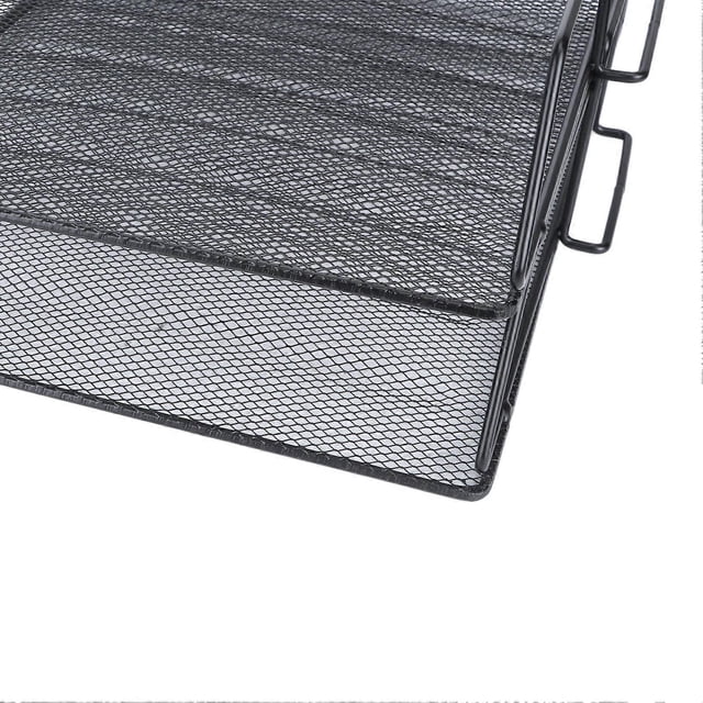2pcs 2 Tier File Trays Vertical 2 Layer Stackable Desk Tray Mesh Hollow Iron Free DIY Combination Desk Organizer Tray