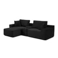 thumbnail image 4 of Modular Sectional Sofa, Deep Seat Corduroy Cloud Couch with Cup Holders, USB Ports& Storage Box, Sleeper Sofa Couch Boneless Couches with Movable Ottoman for Living Room, No Assembly Required(Black), 4 of 10