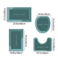thumbnail image 3 of 4-Piece Bathroom Toilet Mat Set, Super Absorbent, Non-Slip Backing, Washable, Gray/Blue/Green/Pink, Modern Style, Full Coverage for Home or Hotel Use, 3 of 7