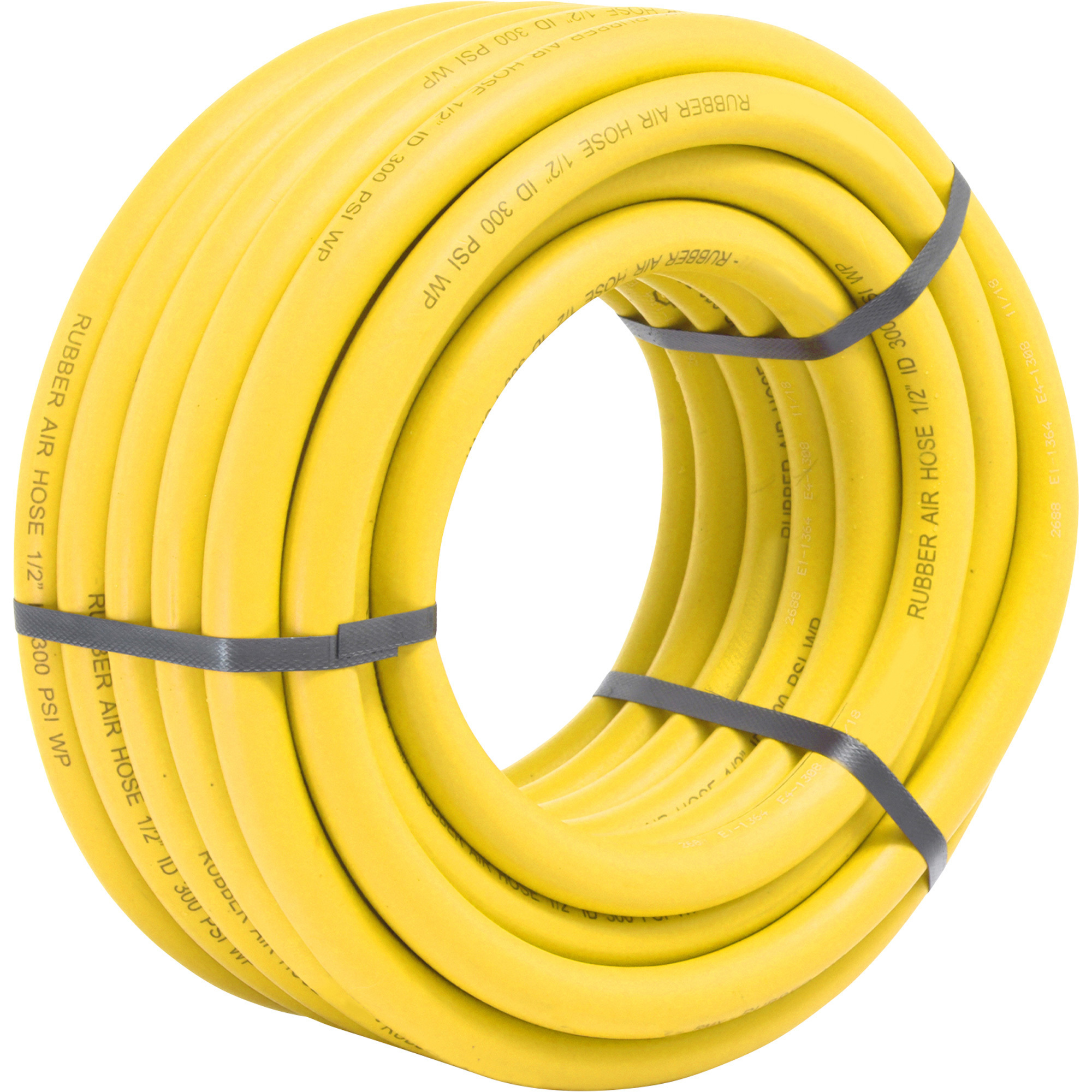 Klutch Oil-Resistant Rubber Air Hose with 1/2in.–3/8in. Reducer, 1/2in. x 100ft., 300 PSI