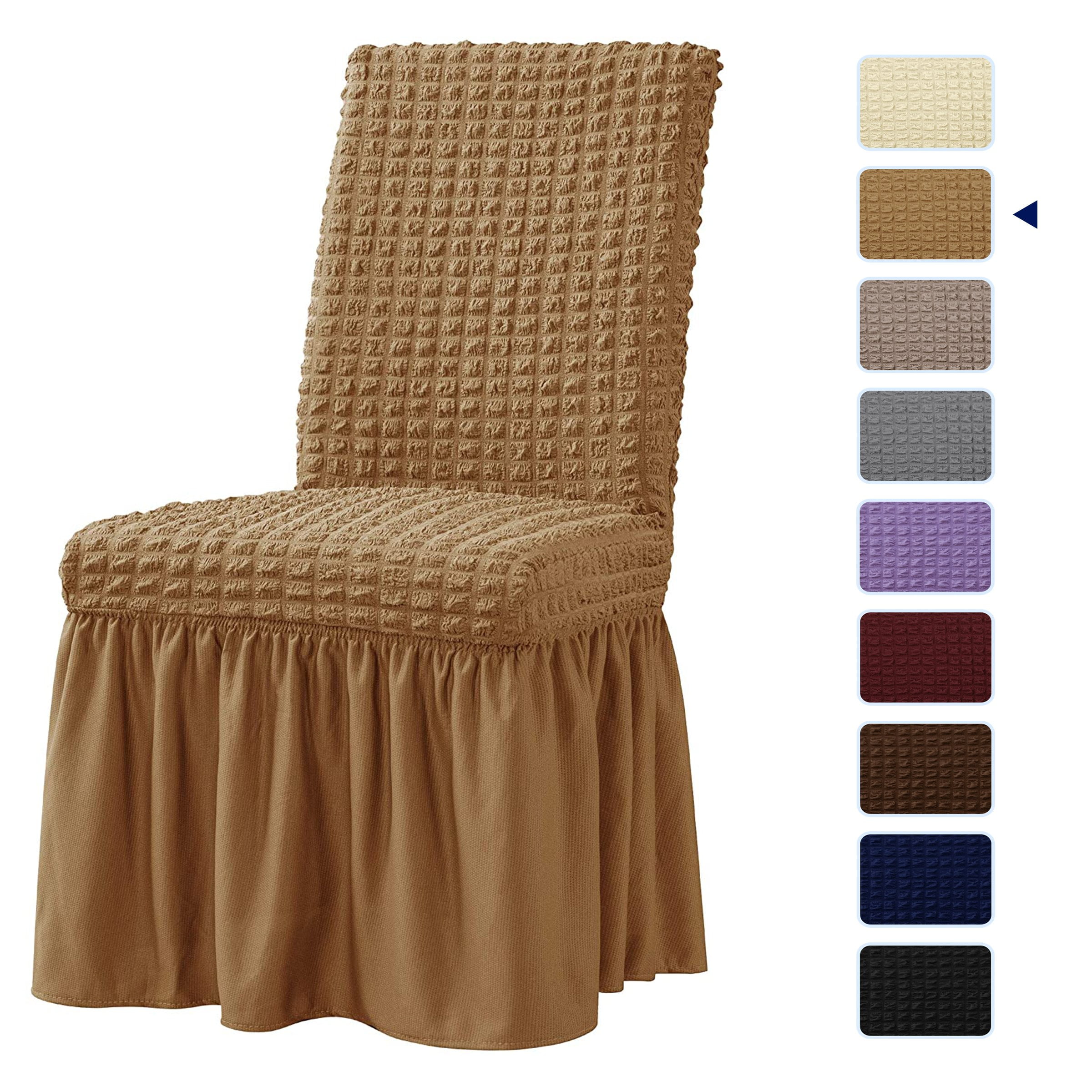 Subrtex Stretchy Dining Room Chair Cover with Ruffle Skirt