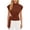 Brown, variant on Women Blouses Spring Dressy Cap Sleeve Mock Neck Work Shirts Buckle Tunic Summer Business Casual Tops 2026 Light Blue M