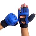thumbnail image 2 of Half Finger Training Gloves, PU Leather, MMA, Fighting, Kick Boxing, Karate, Muay Thai S Grid, 2 of 4