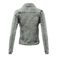 thumbnail image 3 of FashionMille Women Slim Fit Color Acid Washed Denim Jean Jacket, 3 of 5
