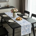 thumbnail image 2 of Blue Floral Table Runner 72 Inches Long, Garden Petals Flower Botanical Tree Branch Kitchen Coffee Dining Table Decoration for Home Party Birthday Wedding Home Decor 16x72 Inches, 2 of 8