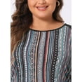 thumbnail image 5 of DARING DIVA Women's Plus Top Long Sleeve Relaxed Fit T-Shirt Blouse 3X Blue, 5 of 6