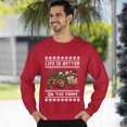 thumbnail image 3 of Christmas Sweatshirt, Life is Better on the Farm Christmas Sweatshirt, Funny Farm Animals Holiday Ugly Sweatshirt, Tractor Crewneck for Farmers & Country Lovers, 3 of 5