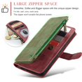 thumbnail image 5 of JTCASES for Google Pixel 8A Wallet Case with Zipper Purse Card Holders Flip Stand Wrist Strap Magnetic Closure PU Leather Anti-scratch Support Wireless Charging Drop Resistant Shell, Red, 5 of 10