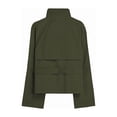 thumbnail image 4 of Women'S Trench Double Breasted Short Jacket High Collar Fall Winter Coats Trendy Outfit with Belt Green S, 4 of 9
