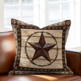thumbnail image 3 of Texas Star Brown Pillow Covers 18x18 Inch, Country Star Rustic Vintage Wooden Linen Pillowcase with Invisible Zipper, Decorative Throw Pillow Covers Cushion Case for Couch Sofa Bed Living Room, 3 of 9