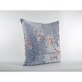 thumbnail image 2 of Coussin en Daim Double Face Peint, à Fermeture Éclair, Gris sur Bleu Muet, 2 of 5