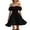 Black, variant on Women's Off Shoulder Spaghetti Strap Tiered Ruffle Mini Dress, Puff Sleeve Smocked Waist Summer Dress for Beach Vacation, Party & Date Night Brown,M