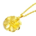 thumbnail image 3 of AYYUFE Women Gold Plated Hollow out Flower Pendant Chain Necklace, 3 of 5