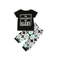 thumbnail image 3 of Summer Boy’s Two Piece Sunsuit Clothes Letter Print T-shirt Tops Long Pants Summer Outfits set, 3 of 5