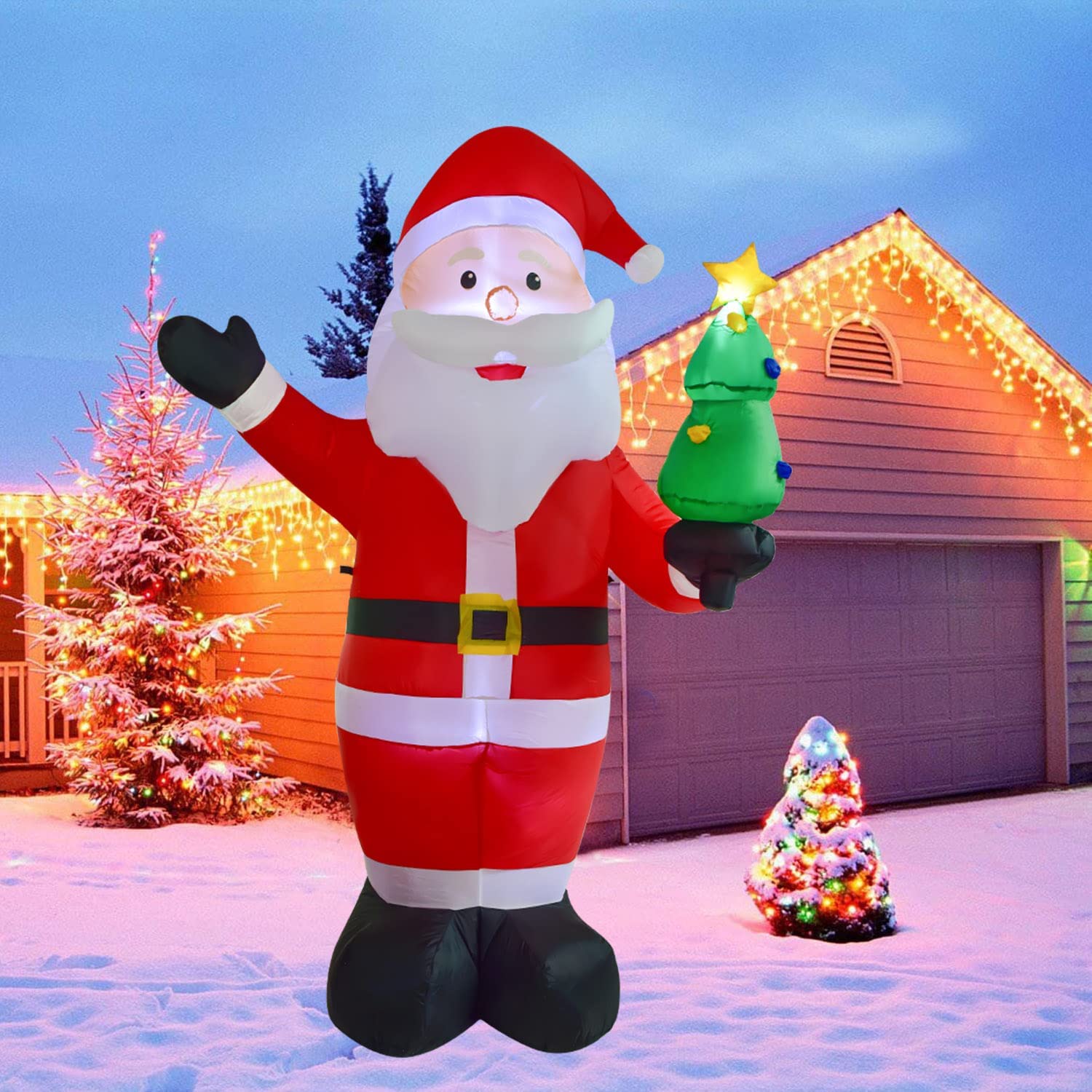 8 FT Inflatable Christmas Santa Claus with LED Light Xmas Holiday Blow