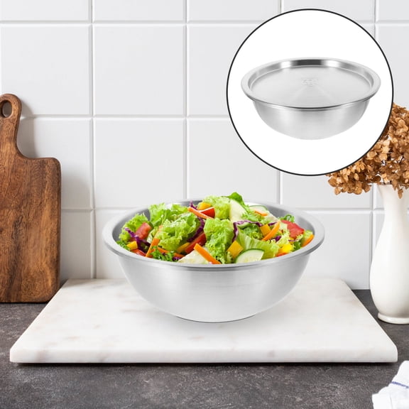 Tineasur Large Stainless Steel Mixing Bowl with Flat Bottom for Home Kitchen and Food Prep
