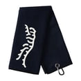 thumbnail image 2 of black funny Tiger Embroidered Golf Towel, Microfiber, Polyester and Nylon, Hand Wash Only, Blue, Waffle Texture, Soft Material Black, 2 of 6