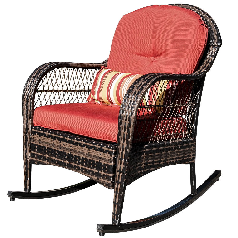 Sundale Outdoor Wicker Rocking Chair Rattan Outdoor Patio Yard