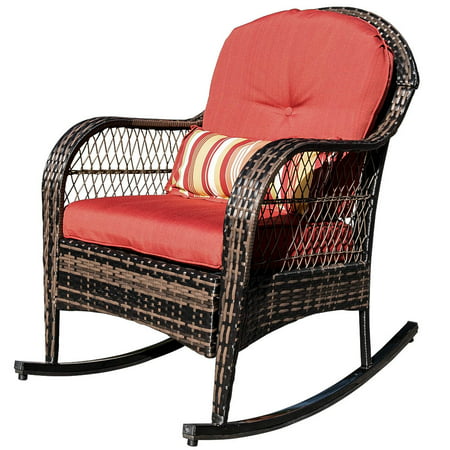 Sundale Outdoor Wicker Rocking Chair Rattan Outdoor Patio Yard Furniture All- Weather with