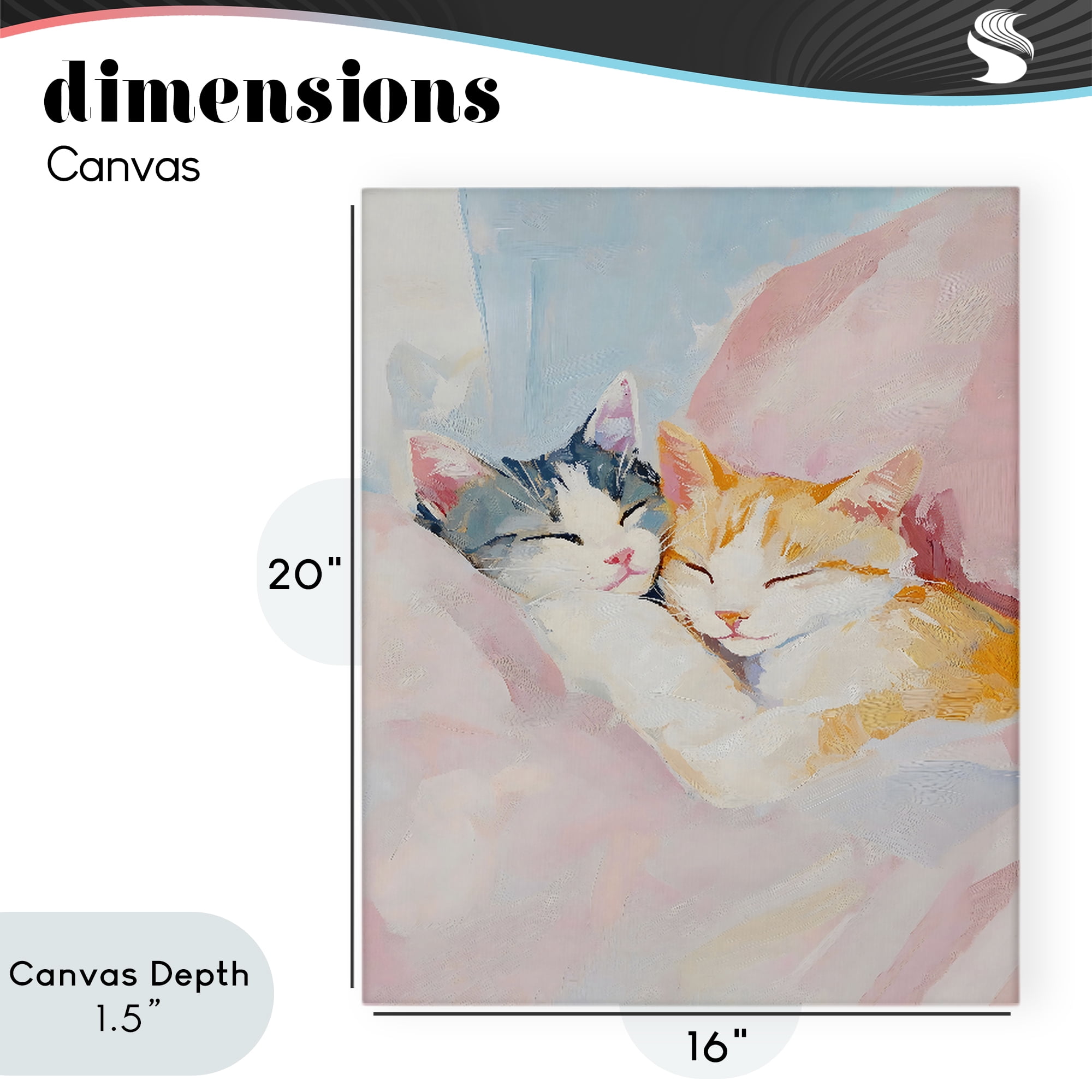 Stupell Industries Sleeping Kittens Embrace Canvas Wall Art, design by The Prints Vibe