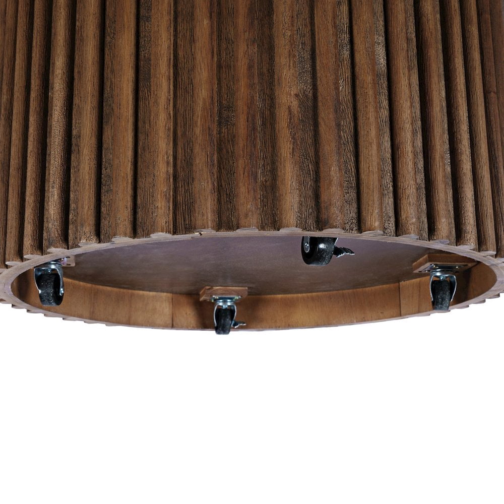 Jofran Auden 24" Round Mid-Century Modern Fluted Pedestal Base End Table