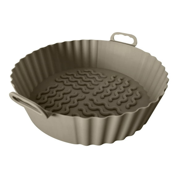 TERGAYEE Air Fryer Silicone Pot,7.5inch Reusable Silicone Air Fryer Basket for Round Baking Pan Heat Resistant Liners Non Stick Silicone Bowl For 3 To 5QT Air Fryer Microwave Oven
