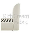 thumbnail image 5 of King Size Bed Frame with Wingback Headboard, Platform Upholstered in Performance Fabric, Free Assembly - Boho, Modern Style - Rounded Corners, Non-Slip, Low-Profile, Bedroom, Curved (Cream, King), 5 of 8