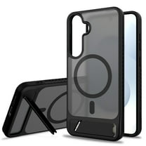 Allytechgroup Case for Samsung Galaxy S25 plus/S25  with Kickstand [Compatible with MagSafe], Slim Stand Lightweight Hard PC Back Shell & Soft TPU Bumper Shockproof Cover Anti-Slip Phone Cover, Black