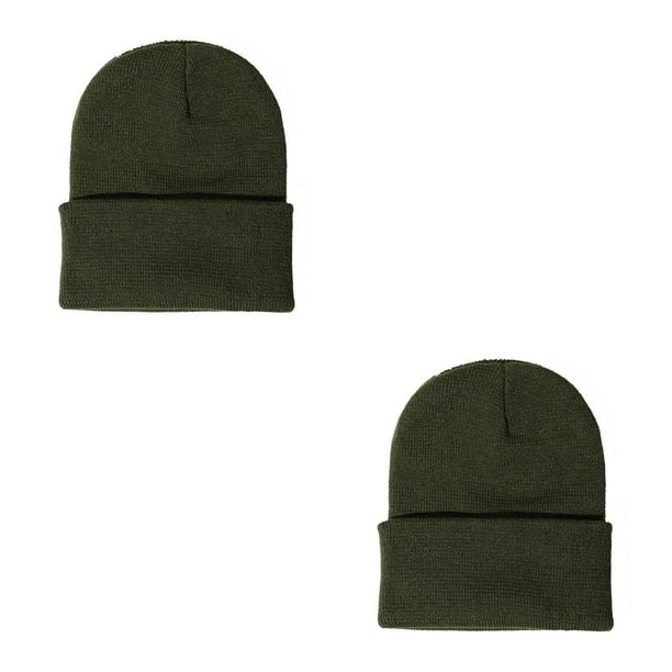 Gorros de punto Qarigey Ajustable Otoño Color caramelo Verde ejercito 2piezas CBP263742
