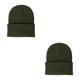 thumbnail image 1 of Gorros de punto Qarigey Ajustable Otoño Color caramelo Verde ejercito 2piezas CBP263742, 1 of 5