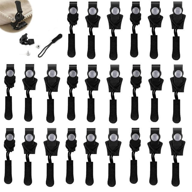 Zipper Repair Kit, 24 Pcs Universal Replacement Zipper Slider Fixer Sliding Teeth Screw , Instant Zipper