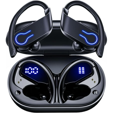 Wireless Bluetooth Earbuds 120H Playtime Bluetooth 5.3 Ear Buds for Sports Hi-fi Stereo Earphones with LED Display Charging Case Headphones for Running/Workout Audifonos Bluetooth inalambricos