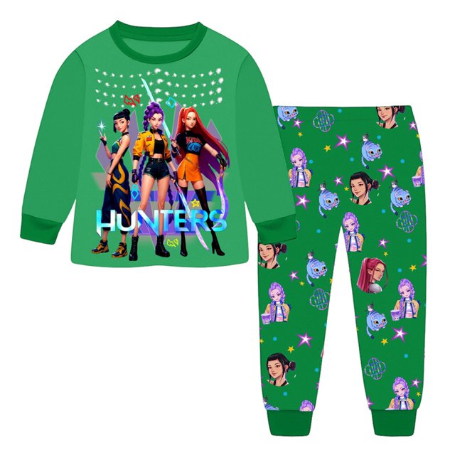 Pop cazadora para niña Demo-n Pajamas,Rumi,Mire Zoeyy Kids Long Sleeve Pajamas,HUNTR/X Print,Fancy Party Carnival Halloween, Christmas Pajamas - Home Pajamas for Teens And Girls Pajamas