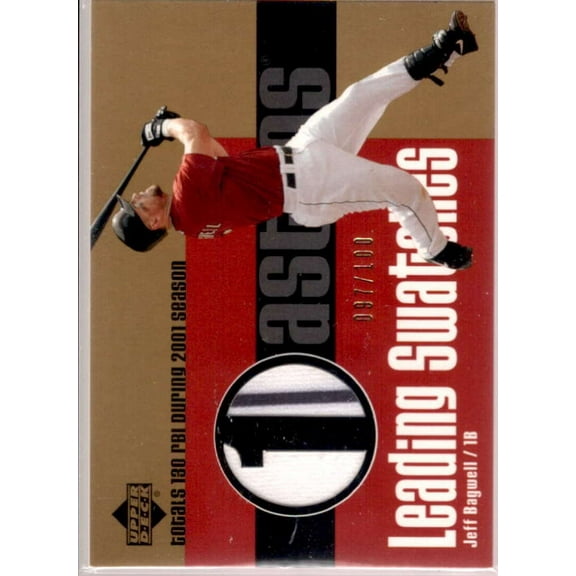 Jeff Bagwell RBI Card 2003 UpperDeck Leading Swatches Gold #JB