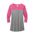 thumbnail image 5 of District Juniors Rally 3/4 Sleeve Tee-M (Dark Fuchsia/ Grey Frost), 5 of 6