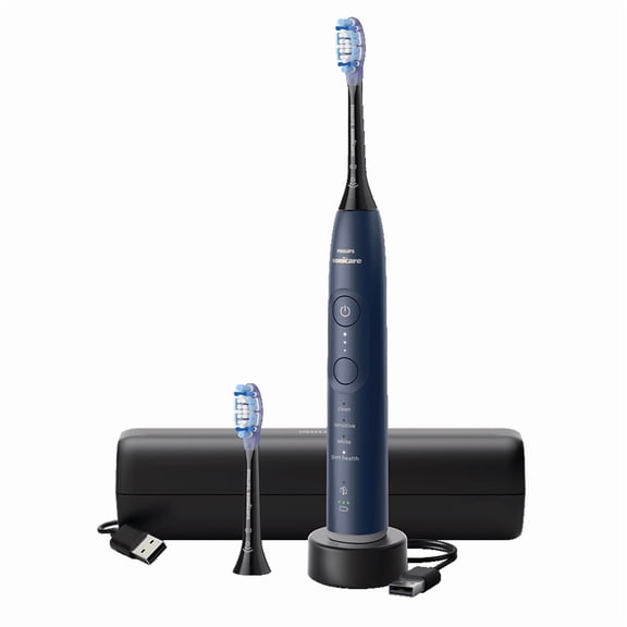 Philips Sonicare 7100 Series Electric Toothbrush - Next-Generation Sonicare Technology, Pressure Sensor, 12 Brushing Settings, SmarTimer, 21-day Runtime, Travel Case, Navy Blue, HX7423/04