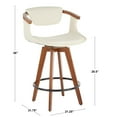 thumbnail image 4 of LumiSource Walnut Bamboo, Black Metal, Cream PU Oracle Counter Stool, 4 of 9