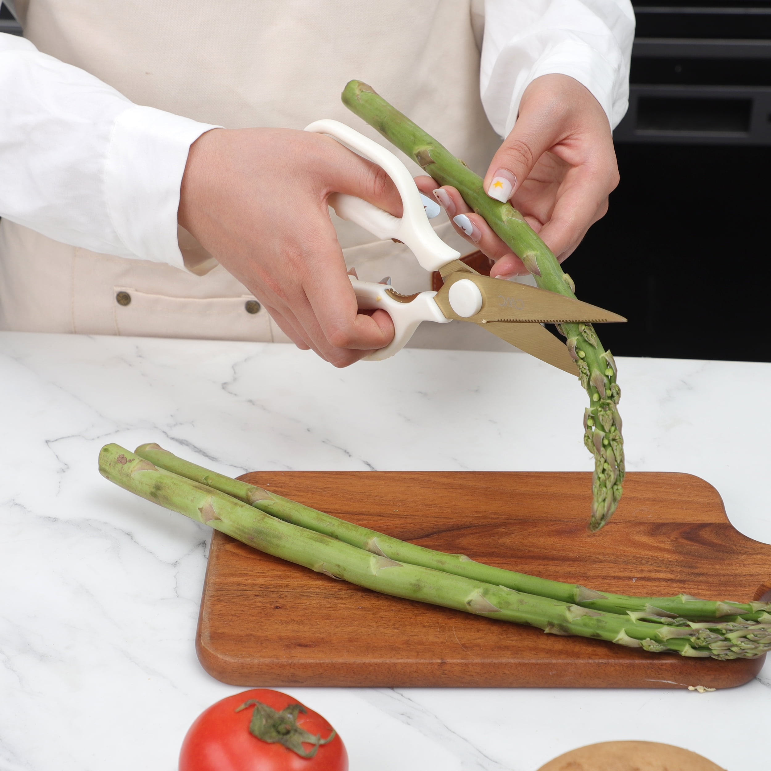 Cook with Color Stainless Steel Kitchen Shears, Utility Kitchen Scissors for Food, Herbs, Poultry, & Meat