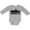 thumbnail image 3 of Inktastic Madison Skyline Grunge Boys or Girls Long Sleeve Baby Bodysuit, 3 of 5