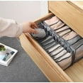 thumbnail image 3 of Underwear Drawer Organizer, 3 Packs Foldable 6/7/11 Cell Foldable Closet Organizers Storage Boxes for Underwear/Socks/Bras/Ties Clothes Storage (Grey) (Grey), 3 of 4