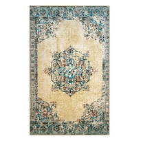 Superior Decklan Floral Non-Slip Indoor Area Rug, 7' x 9', Cream