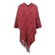 thumbnail image 1 of Capa de mujer, informal, cálida, con borlas, de punto, chal, bufanda a rayas, jersey, tops, capa de mujer, 1 of 4