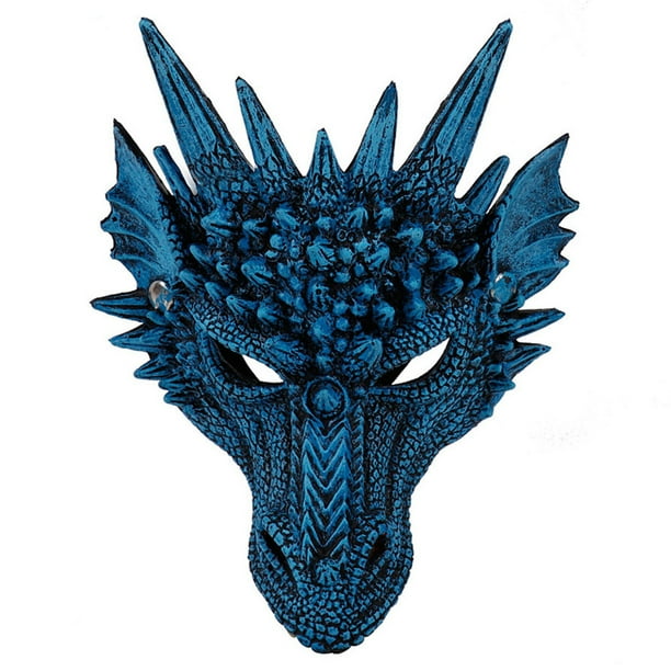 Máscara de mandíbula de dinosaurio de Halloween, máscara de dragón de mascarada de PU, vestido elegante para fiesta y Festival