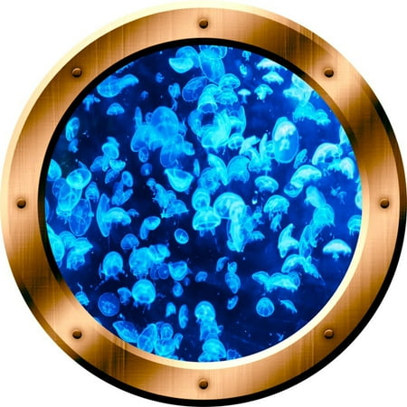 Jelly Bugs Border - VWAQ Jellyfish Wall Decal Porthole 3D Wall Sticker Jelly Fish Wall Decals VWAQ-BP28 (24