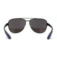 thumbnail image 4 of Mens Xloop 90s Classic Officer Cop Sport Rectangle Metal Sunglasses Black Blue Mirror, 4 of 4